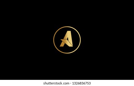 LETTER A LOGO WITH CIRCLE FRAME FOR LOGO DESIGN OR ILLUSTRATION USE