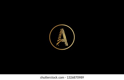 LETTER A LOGO WITH CIRCLE FRAME FOR LOGO DESIGN OR ILLUSTRATION USE
