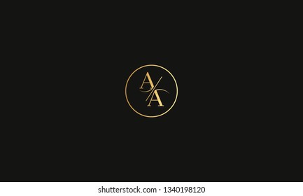 LETTER A AND A LOGO WITH CIRCLE FRAME FOR LOGO DESIGN OR ILLUSTRATION USE