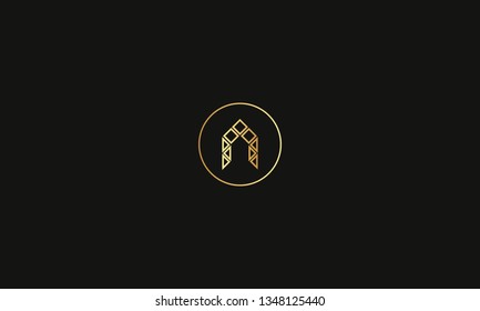 LETTER A LOGO WITH CIRCLE FRAME FOR LOGO DESIGN OR ILLUSTRATION USE