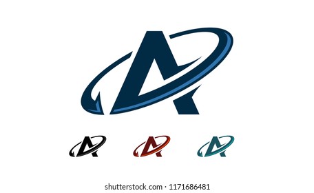letter a logo, with circular arrows very suitable for technology businesses