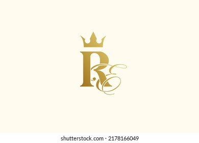 Letter Re logo classic luxury gold 