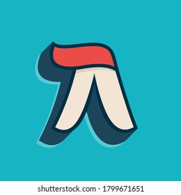 Letter A logo in classic sport style. This script font is perfect for a sportswear advertising, champions art, college team identity, etc.