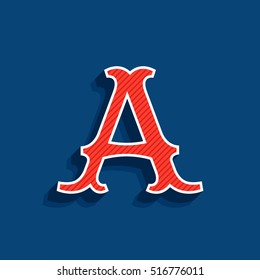 Letter A logo in classic sport team style font. Typography for your posters, sportswear, club t-shirt, banner, etc.  