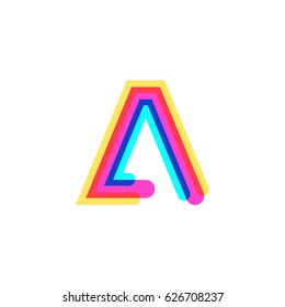 Letter A logo with CMYK logo template, printing services, modern, digital, technology logotype