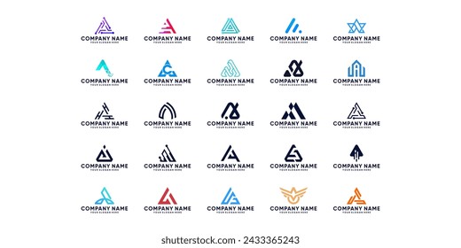 Letter A logo collection, Abstract design concept for branding