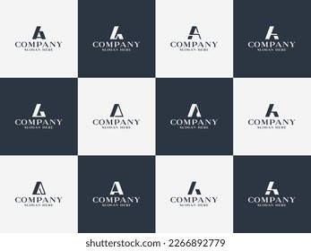 Letter A Logo Collection-Vorlage. Moderner geometrischer Buchstabe A Logo. Letter A Logo-Vorlage. Fett Buchstaben Eine Logo-Vorlage