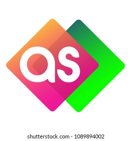 Letter AS logo with colorful geometric shape, letter combination logo design for creative industry, web, business and company.