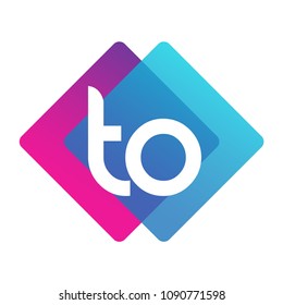 Letter TO logo with colorful geometric shape, letter combination logo design for creative industry, web, business and company.