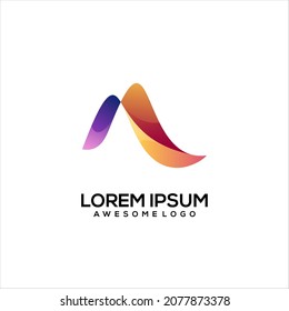 Letter a Logo Colorful Gradient