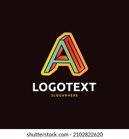 Logo de una letra, logotipo de un gradiente colorido, logotipo abstracto colorido
