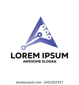 a letter logo colorful  gradient abstract vector illustration