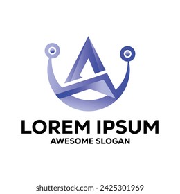 ilustración vectorial abstracta de degradado colorido de un logotipo de letra