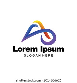 letter a logo colorful gradient template design