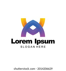 letra un logotipo diseño de plantilla de degradado de color