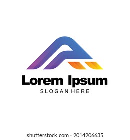 letter a logo colorful gradient template design