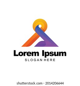 letter a logo colorful gradient template design