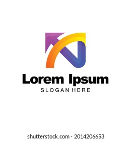 letter a logo colorful gradient template design