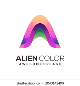 A Letter Logo Colorful Illustration