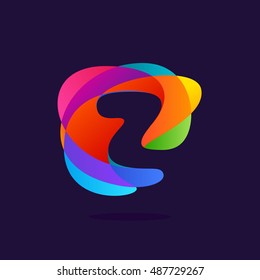 Logotipo de la letra en el fondo multicolor colorido del chapoteo. Diseño de espacio negativo. Elementos de Vector para carteles, camisetas y tarjetas. 