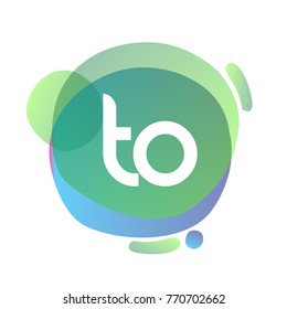 Letter TO logo with colorful splash background, letter combination logo design for creative industry, web, business and company.

