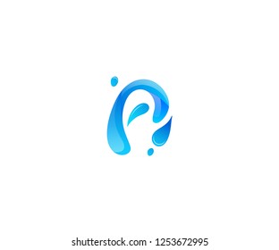 Letter A logo at colorful watercolor splash.