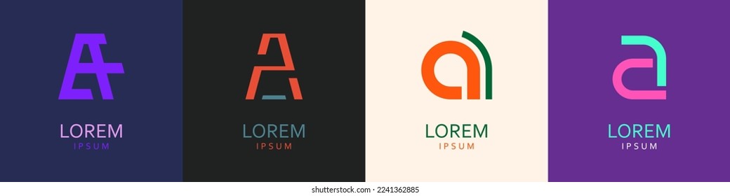 A letter logo colorfull, a lot of color . A letter business minimal logo.