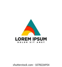 letter a logo colorfull logo template vector