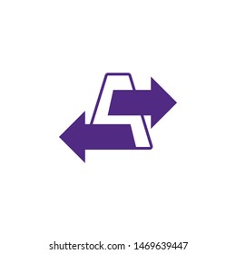 Letter A Logo combination with arrow. Represent move, innovation, change, progress, future, opportunity, way, etc