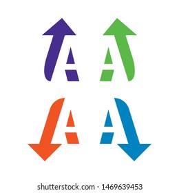 Letter A Logo combination with arrow. Represent move, innovation, change, progress, future, opportunity, way, etc