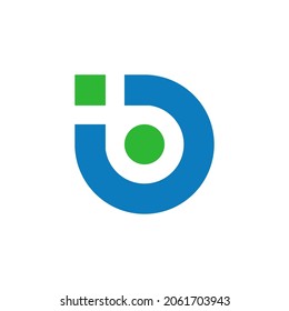 The letter i logo is combined with the letter o with blue and green colors into a clean and attractive logo suitable for logos themed on health, education, go green and technology