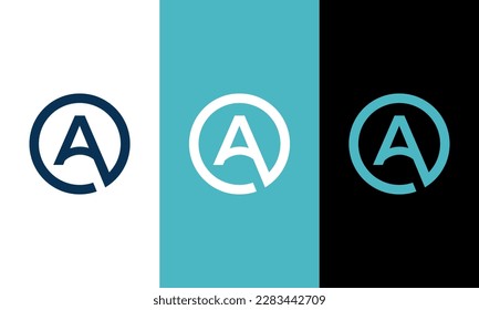 Letter A logo, concept circle with initials A icon template