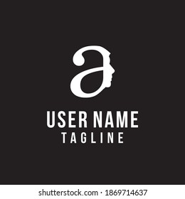 letra un concepto de logotipo combinado con un rostro único, simple y creativo para la belleza, la moda,