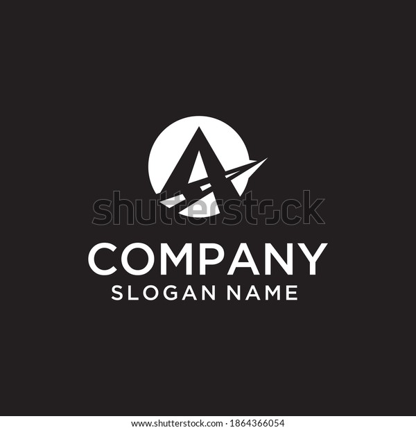 letter A logo concept combination with a unique,
simple, creative way
