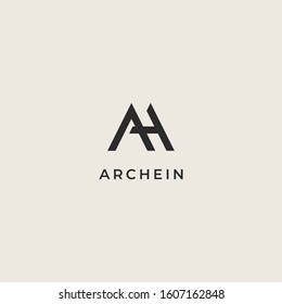 letter A logo with the concept of combining the letters A and H that look simple but luxurious