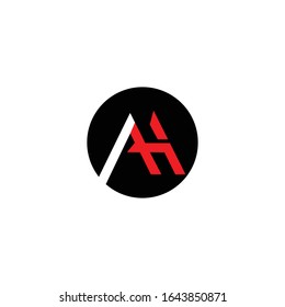 letra A logotipo con el concepto de combinación de las letras A y H
