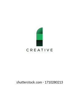 I Concepto de logotipo de carta. Plantilla de diseño de emblema monocromo creativo mínimo para identidad empresarial