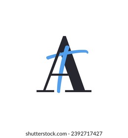 AT Letter Logo Konzept. Vorlage für Creative Minimal Monogram A und T Logo. Universeller Premium-Logotyp