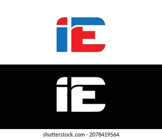 IE letter logo concept idea on white and black background vector.
