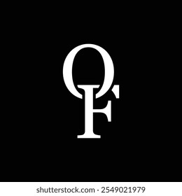 Logo-Konzept aus Buchstaben einzeln auf weißem Hintergrund. FO-Logo