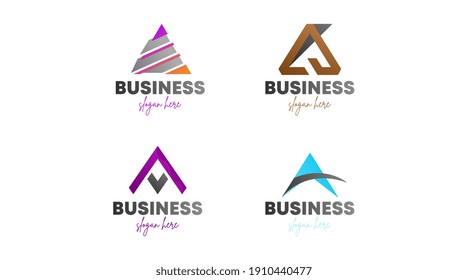 Letter A Logo Concept Isolated in White Background. Letter A Logo Set Vector.