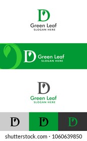letter logo concept, nature green leaf symbol, initials  icon design