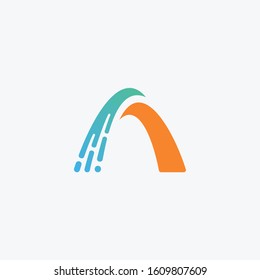 Letter A Logo with the concept of Swoosh. Creative business consulting logo elegant vector template. speed design concept for technology. Progress abstract creative sign. - vector