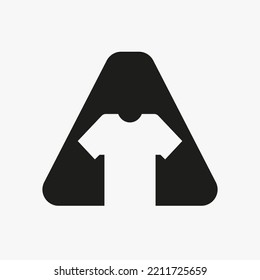 Letter A Logo Concept With T Shirt Vector Template For Garments And Cloth Fashion Sign