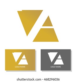 Letter logo concept, letter v, a. Modern style. Vector illustration. Business card.