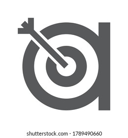 Letter a Logo Concept Vektor mit Zielsymbol