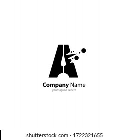 letter A logo concept with white background