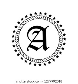 letter A logo concept.vintage emblem. Designed for your web site design, logo, app, UI.Calligraphic Elegant line art logo design.