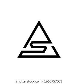 Plantilla de icono de monograma del logotipo Letter AS