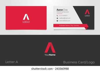 A Letter Logo Corporate Business card